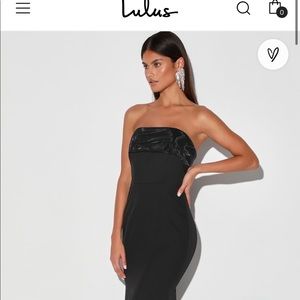 Lulus Dress Black Strapless formal